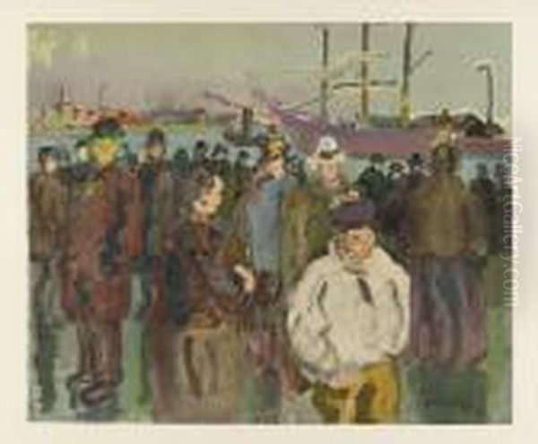 Figures Au Quai I Oil Painting by Raoul Dufy