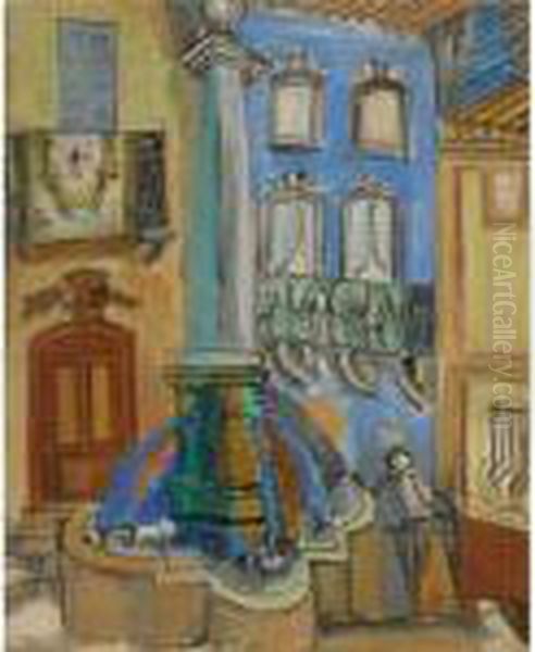 La Fontaine De Vence Oil Painting by Raoul Dufy