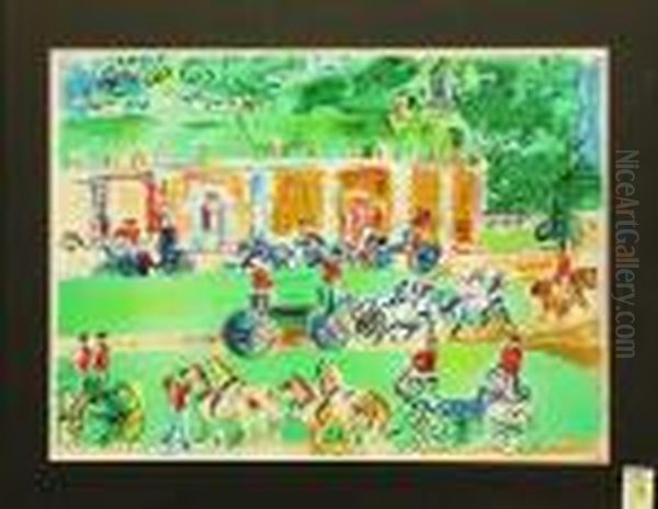 Carriages In The Park Oil Painting by Raoul Dufy