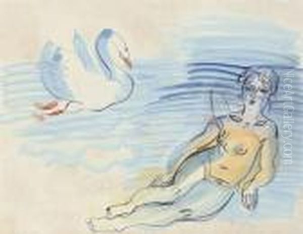 Leda Et Le Cygne Oil Painting by Raoul Dufy