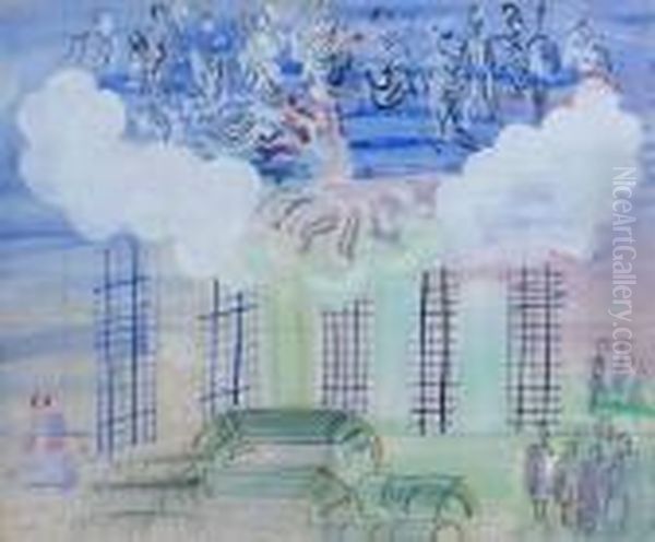 Etude Pour La Fee Electricite-la Centrale Electrique Oil Painting by Raoul Dufy