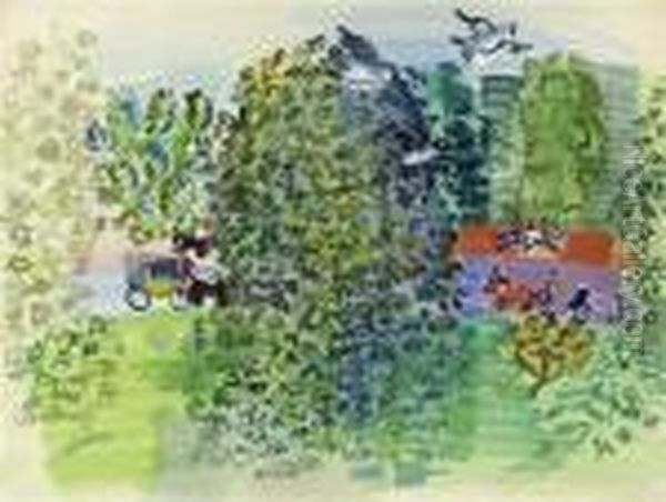 Hyde Park, London Oil Painting by Raoul Dufy