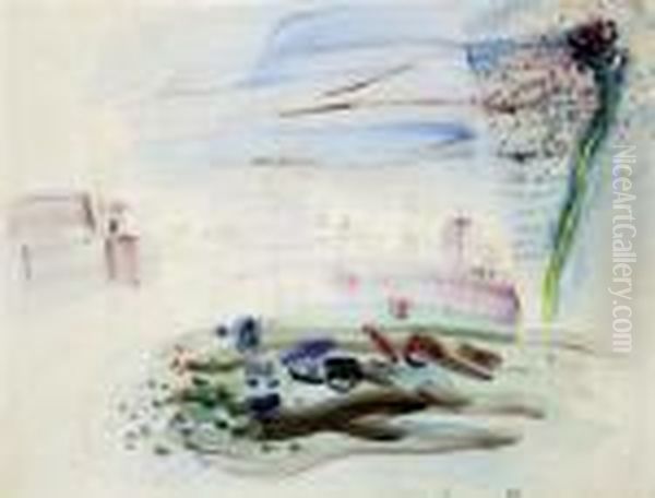 Collioure Feu D'artifice Oil Painting by Raoul Dufy