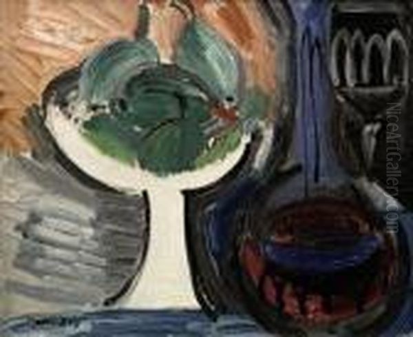 A Still Life With Pears In A Bowl Oil Painting by Raoul Dufy