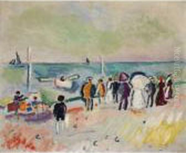 Sur La Plage Oil Painting by Raoul Dufy