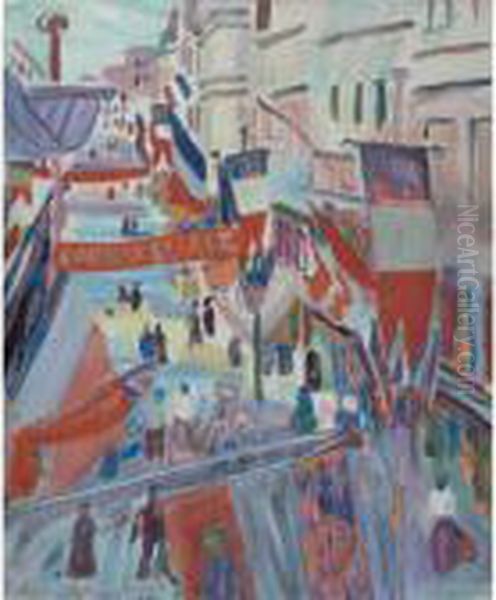 Quatorze Juillet Au Havre Oil Painting by Raoul Dufy