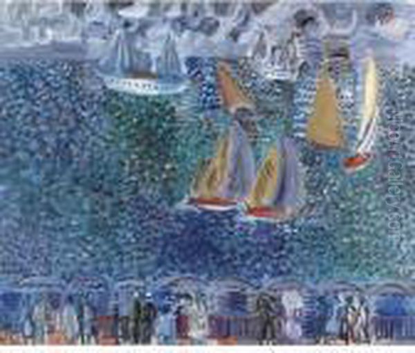 La Promenade Au Bord De La Mer, Sainte Adresse Oil Painting by Raoul Dufy