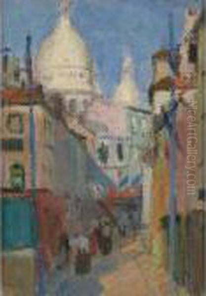 Sacre-coeur De Montmartre, Rue Pavoise Oil Painting by Raoul Dufy