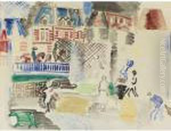 La Partie De Tennis Oil Painting by Raoul Dufy