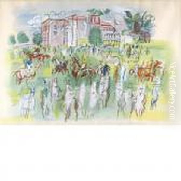 Ascot Oil Painting by Raoul Dufy