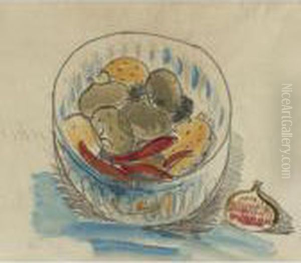 Nature Morte Aux Figues Et Figues De Barbarie Oil Painting by Raoul Dufy