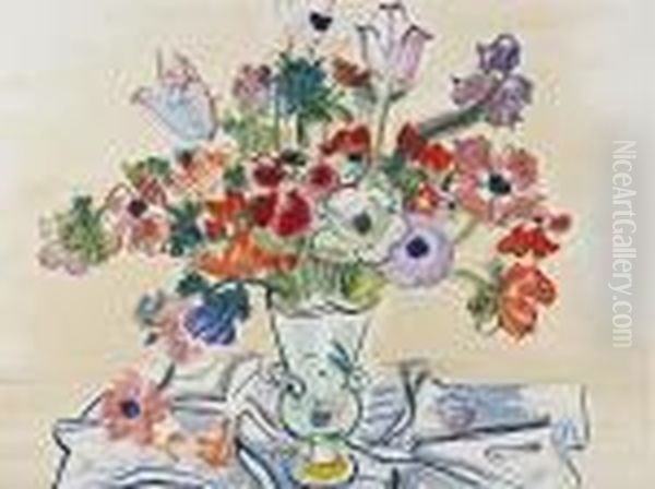 Anemones Oil Painting by Raoul Dufy