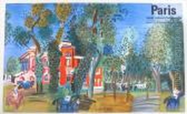 'paris', Musee National D'art Moderne, Oil Painting by Raoul Dufy