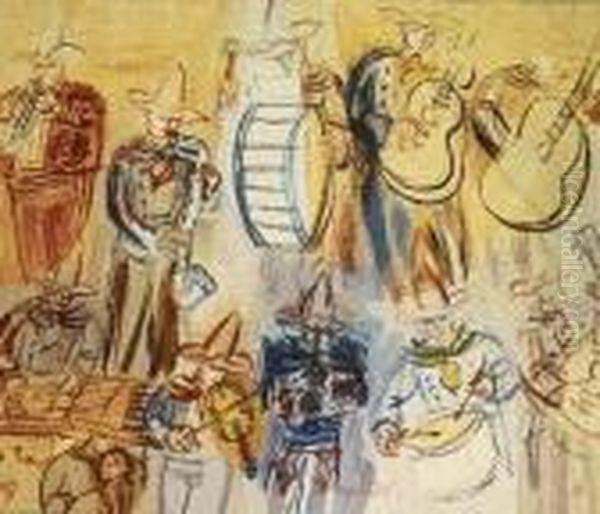 Orchestre Mexicain Oil Painting by Raoul Dufy