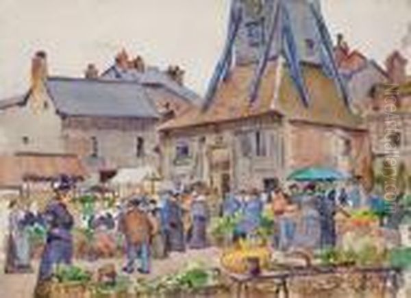 Place Sainte-catherine A Honfleur Oil Painting by Raoul Dufy