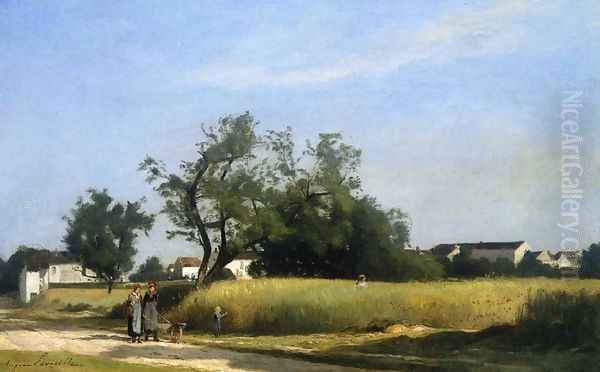 A Walk in the Countryside Oil Painting by Eugene-Antoine-Samuel Lavielle