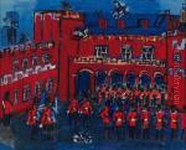 La Releve De La Garde A Saint James Palace Oil Painting by Raoul Dufy