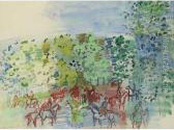 Chevaux Au Bois Oil Painting by Raoul Dufy