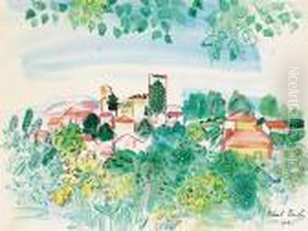 Paysage A Vernet-les-bains Oil Painting by Raoul Dufy