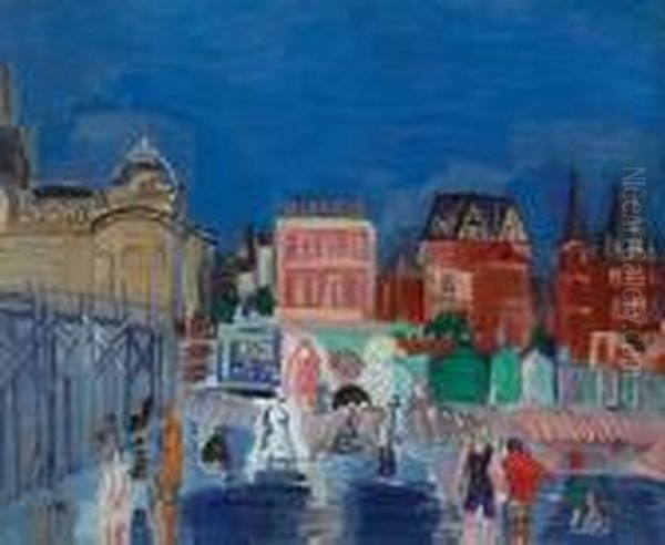 Les Bains Marie-christine Oil Painting by Raoul Dufy