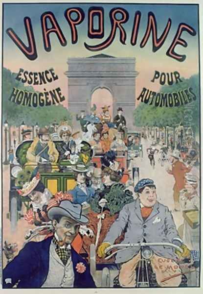 Poster advertising the petrol oil Vaporine by E. Le Mouel