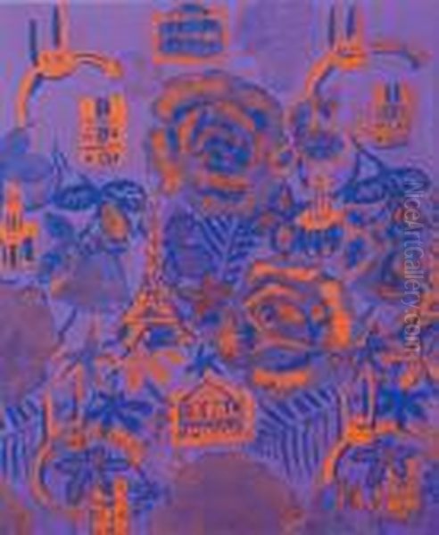 Paris Et Ses Monuments Oil Painting by Raoul Dufy