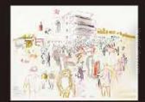 Epsom Racetrack Oil Painting by Raoul Dufy