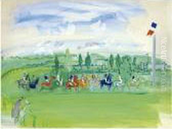 Courses A Deauville Oil Painting by Raoul Dufy