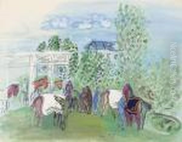 Paddock Oil Painting by Raoul Dufy