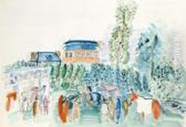 Les Ecuries A Pont L'eveque Oil Painting by Raoul Dufy