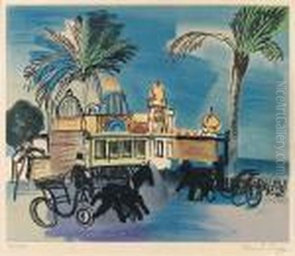 Nice, Le Casino De La Jetee Aux Deux Caleches Oil Painting by Raoul Dufy