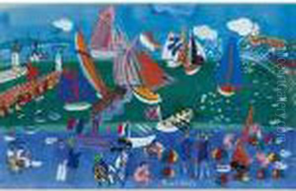 La Visite De L'escadre Anglaise Au Havre Oil Painting by Raoul Dufy