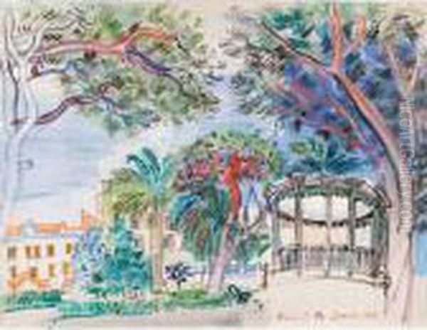 Cannes, Le Kiosque A Musique Oil Painting by Raoul Dufy