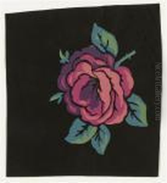 Single Rose Oil Painting by Raoul Dufy