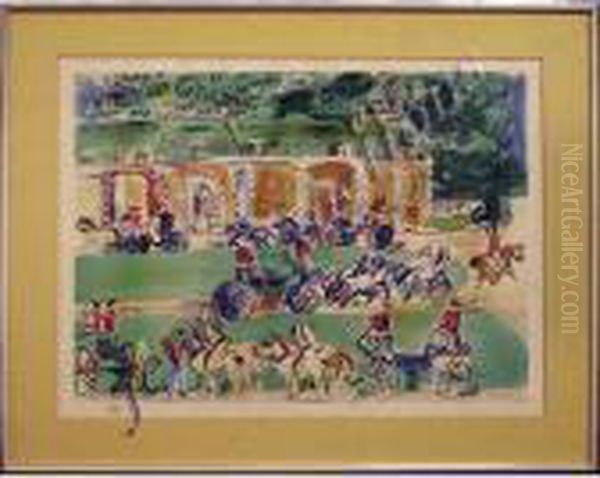 Arrival Of Horse And Drawn Carriages by Raoul Dufy