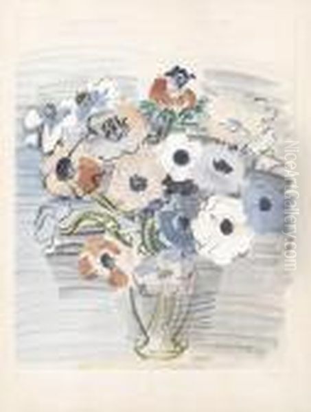 Anemones Oil Painting by Raoul Dufy