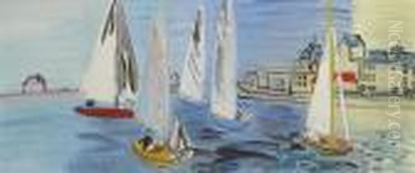 Les Regates A Deauville Oil Painting by Raoul Dufy