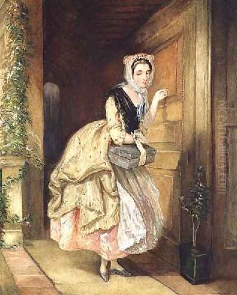 Knocking at the Door Oil Painting by Charles Robert Leslie