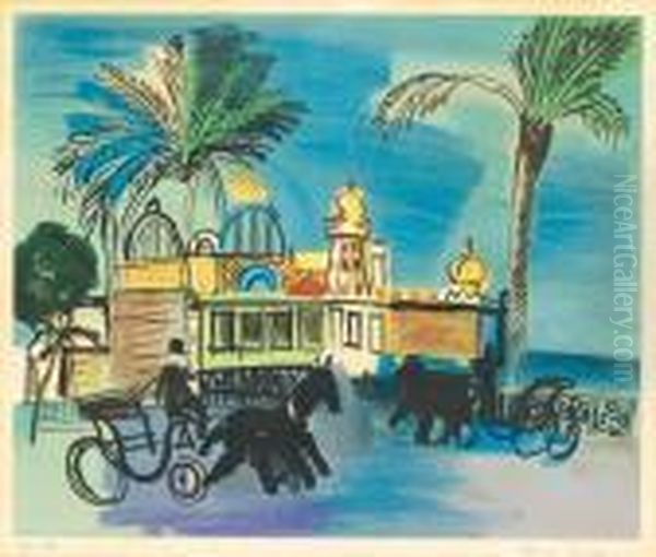 Nice, Le Casino De La Jetee Aux Deux Caleches Oil Painting by Raoul Dufy