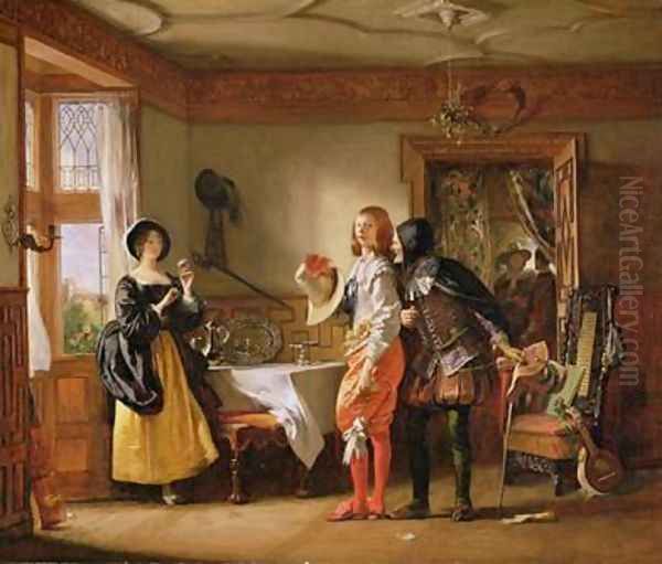 Slender with the assistance of Shallow Courting Anne Page Oil Painting by Charles Robert Leslie