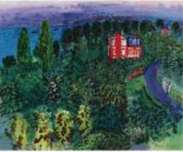 La Maison Rouge Sur La Cote Normande Oil Painting by Raoul Dufy