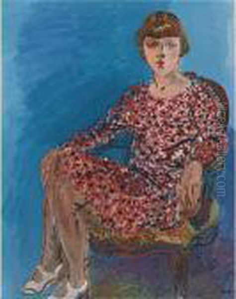 Portrait De Jeune Femme Assise Dans Un Fauteuil Oil Painting by Raoul Dufy