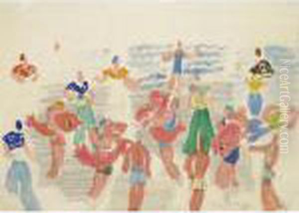 Projet De Costumes Pour Le Ballet De Monte-carlo Oil Painting by Raoul Dufy