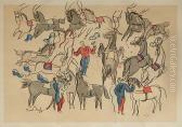 Caballos Circenses. Oil Painting by Raoul Dufy