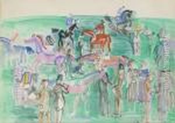 Paddock Oil Painting by Raoul Dufy