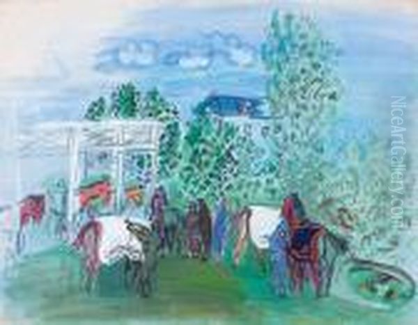 Paddock Oil Painting by Raoul Dufy