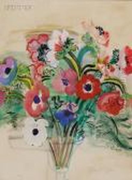 Anemones Oil Painting by Raoul Dufy