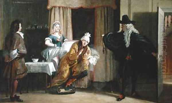 Scene from Le Malade Imaginaire Oil Painting by Charles Robert Leslie