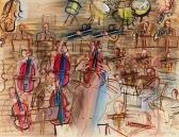 L'orchestre, Chef Debout De Dos Oil Painting by Raoul Dufy