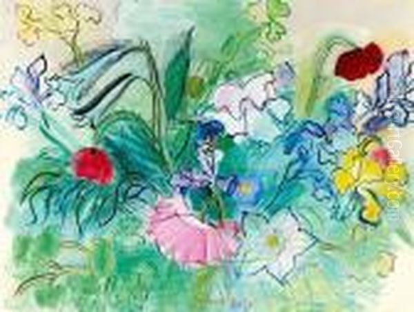 Bouquet Aux Iris Et Aux Coquelicots Oil Painting by Raoul Dufy